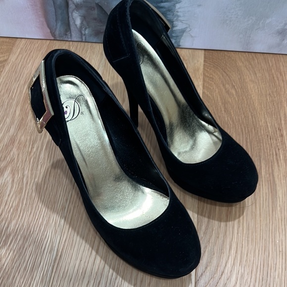 Black suede stilettos size 8 - Picture 3 of 4